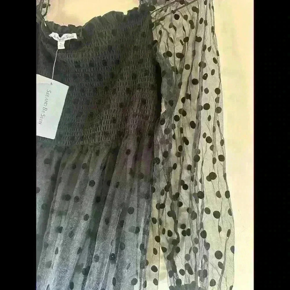 Black Polka Dot Dress See And Be Seen Size L New With Tags From Red Dress Boutiq - Picture 5 of 5
